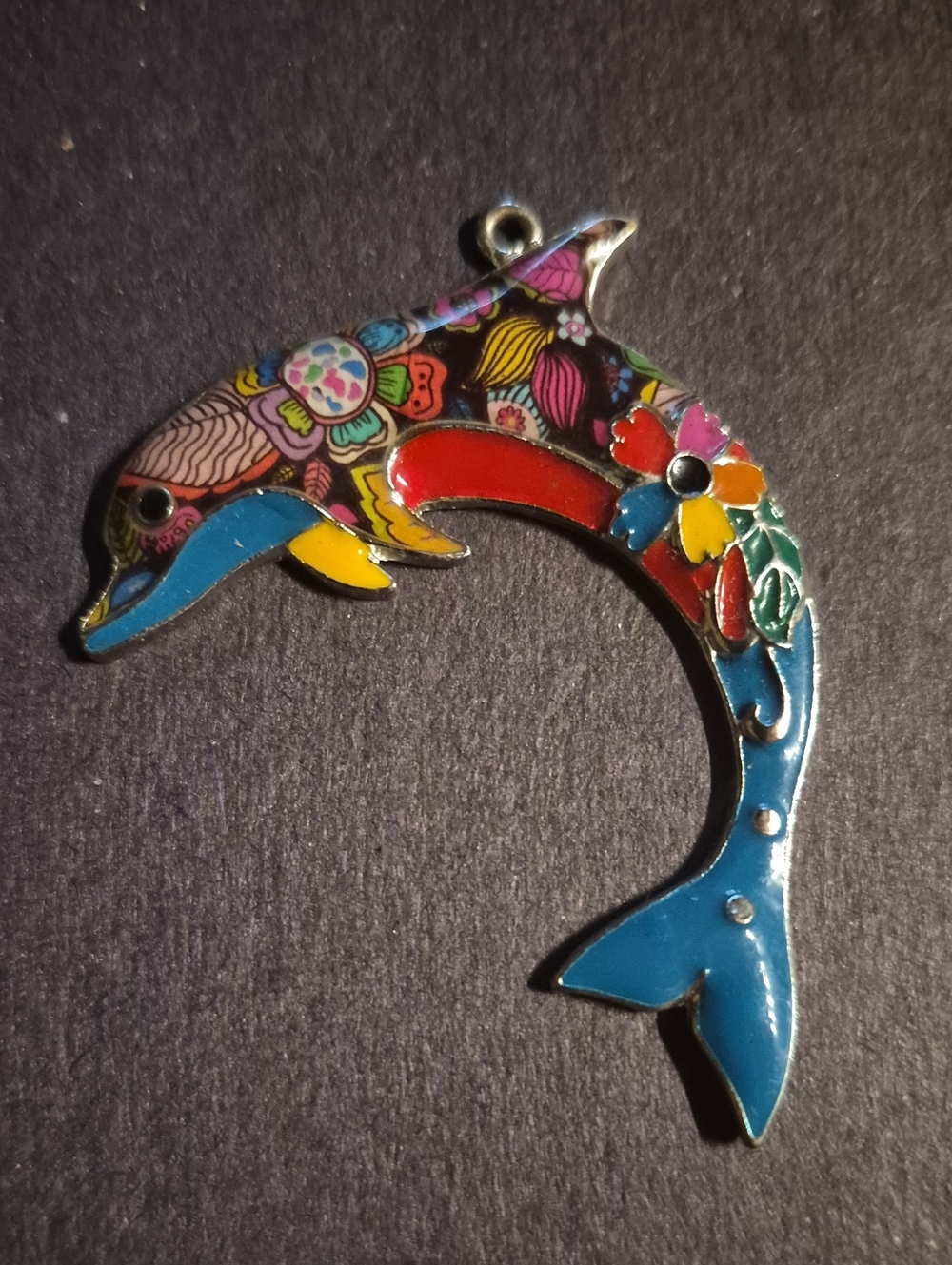 Colorful Enamel Dolphin Pendant Necklace - Multicolor